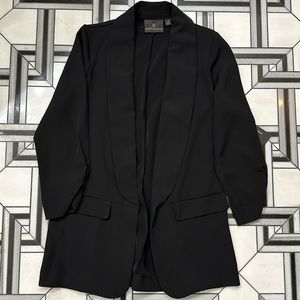 New Worthington 3/4 Ruched Sleeve Black Blazer X-Small